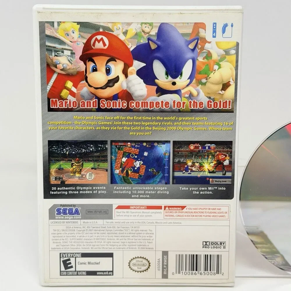 Mario and Sonic at the Olympic Games Nintendo Wii 2007 Complete CIB Tested